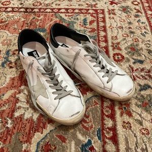 Golden Goose Mens Super-Star with Black Heel